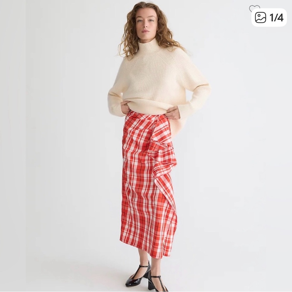 J Crew Ruffle Skirt in Plaid